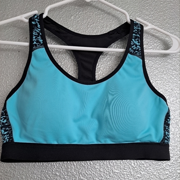 Champion C9 Racerback Black & Blue Sports Bra   Size L - Picture 1 of 4